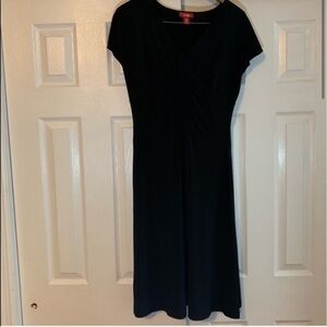 Black Short Sleeved A-line Midi Dress Size Small
